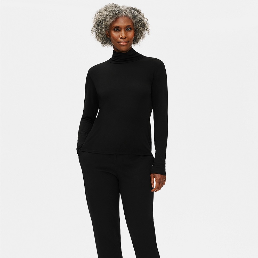 Eileen Fisher silk turtleneck blouse
